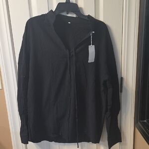 Men's Black Casual Button Down Shirt